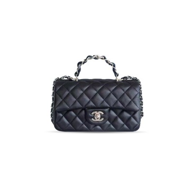 CHANEL 24K GREY TOP HANDLE BAG (20*12*6cm) CHANEL 24K GREY TOP HANDLE BAG (20*12*6cm)